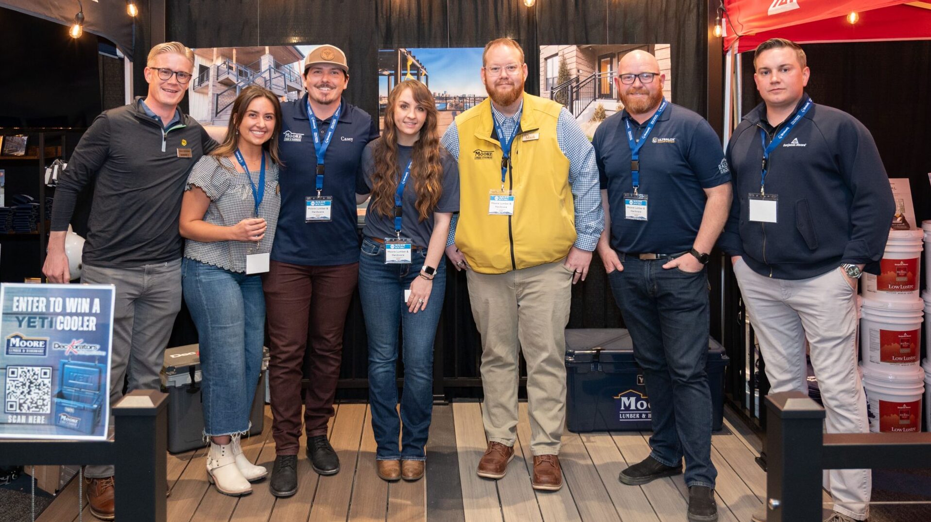 Moore Lumber team members at the HBA Home Expo trade show booth