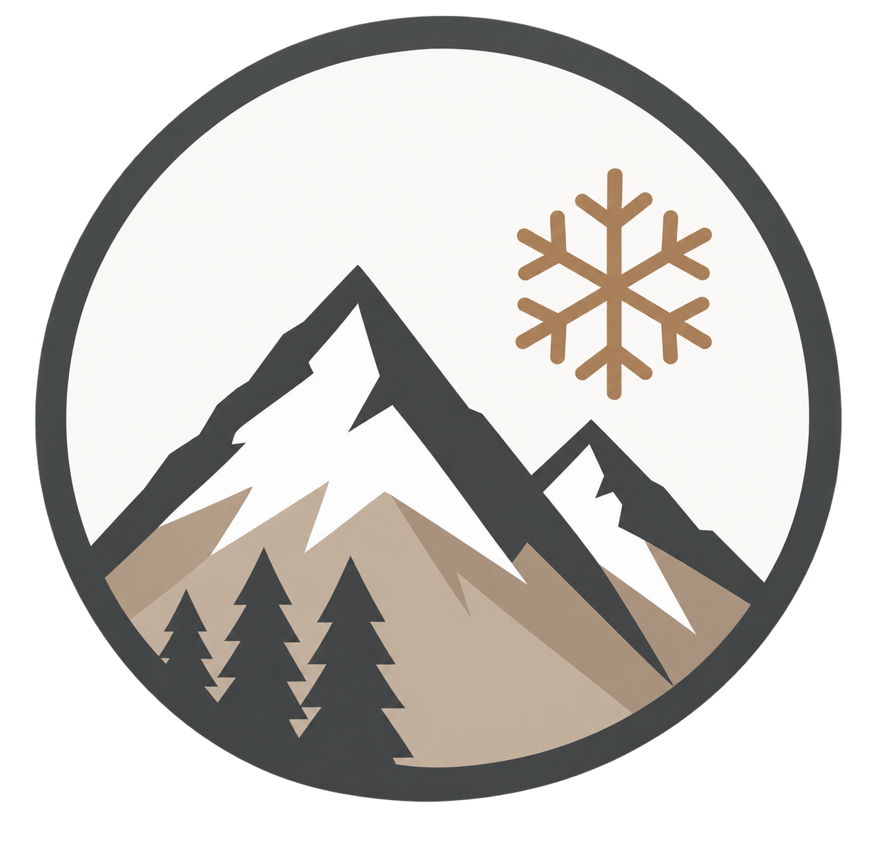 Icon of snow capped mountains, representing cold weather and snow performance