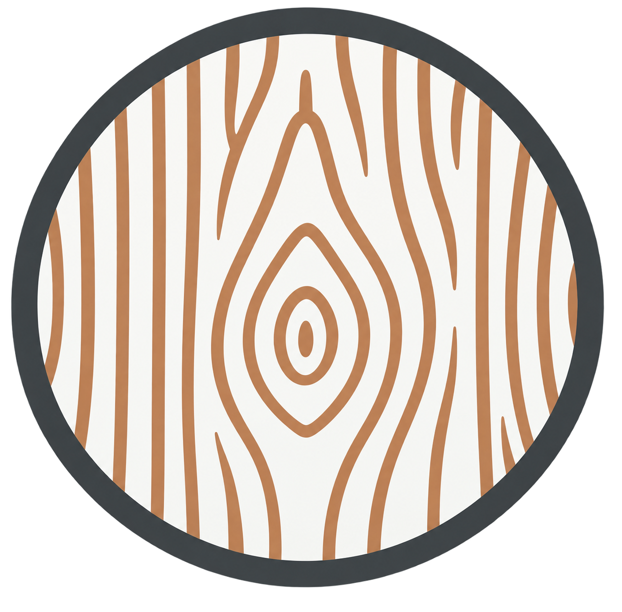 Icon of wood grain texture, representing a realistic wood grain finish